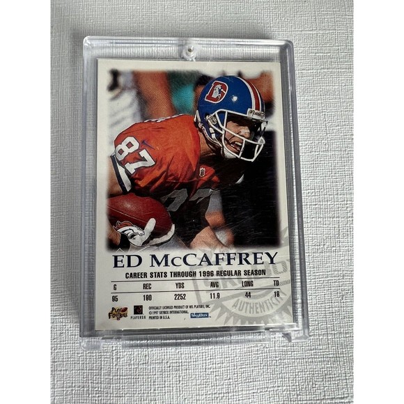 1997 Skybox Premium Autographics Ed McCaffrey Broncos NrMint + - Picture 2 of 2